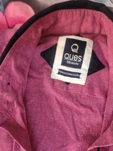 Men's Burgundy Button-Down Shirt
