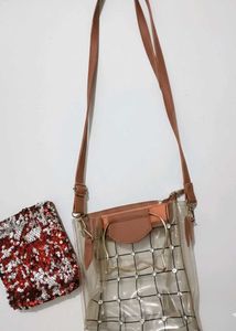 ✨ 2-in-1 Sparkle &amp; Clear Crossbody Bag✨