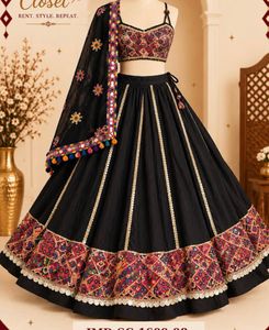 Black Embroidered Lehenga Choli Set