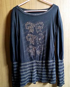 Sparkling Bow Embellished Top