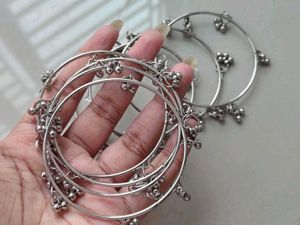 Silver Oxidised Kashmiri Bangles