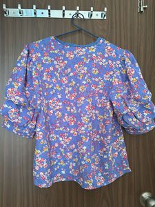 Dressberry Blue Puffed Sleeves Top