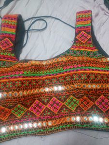Navratri Embroidered Blouse with Mirror Work