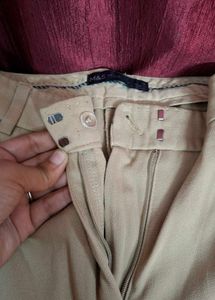 Beige Formal Trousers