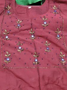 Maroon handwork kurti