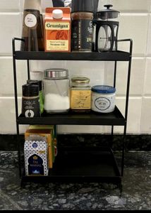 IKEA Black 3-Tier Metal Shelf Unit