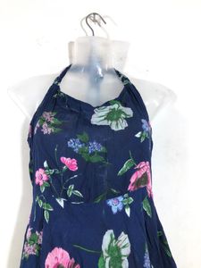 Navy Blue Floral Printed Dress(Women’s)