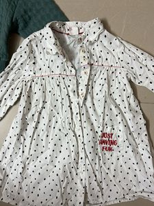 Kids Outfit: Green Top &amp; Polka Dot long to