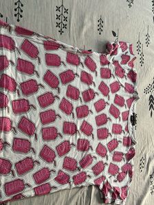 White Pink Milk Carton Print T-Shirt