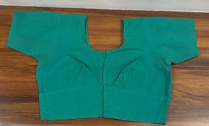 Solid Green Cotton Blouse