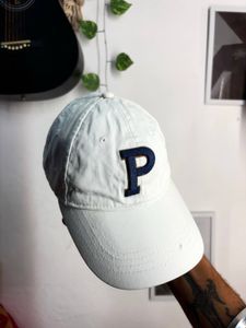 White Baseball Cap with 'P' logo