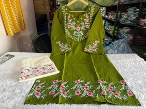 Green Embroidered Co-ord Set