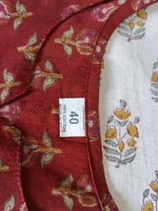 Floral red short kurti