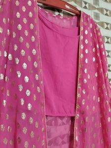 Pink Palazzo Set with Shrug