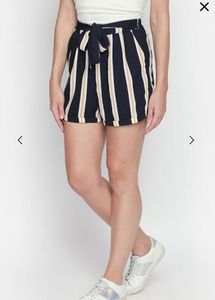 Honey by Pantaloons Navy Stripes Tie Up Shorts