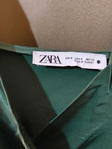 ZARA Emerald Green Slip Dress