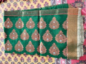 Elegant Green handloom Style Saree all over work