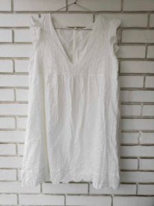 Chic White Eyelet Mini Dress