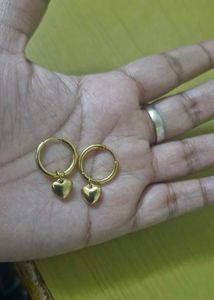 PALMONAS Gold Heart Hoop Earrings