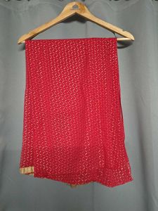 Vibrant Pink Art Silk aari work choli with contras