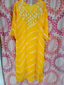 Yellow Embellished Kurta