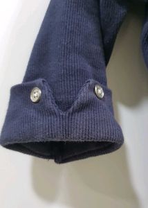 Navy Blue Bodycon Comfort Dress with Stripes