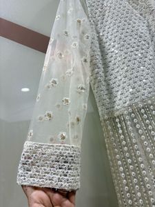 Off White very classy Lucknowee chikankari gown