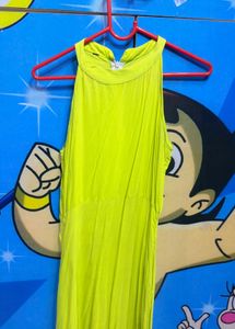 Vibrant Lime Green halter neck Dress