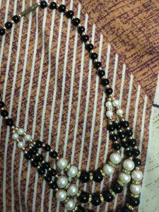 Elegant Black &amp; Pearl Layered Necklace