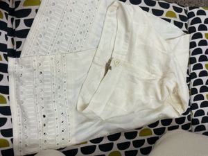 GLOBAL DESI White Eyelet Ethnic pants