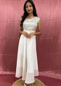 Sparkly Top White Maxi Dress