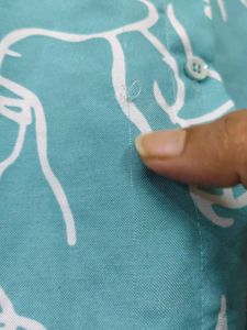 Turquoise Abstract Print Button-Up Tunic Top