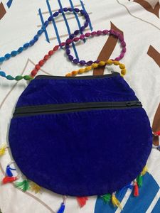 Embroidered Sling Bag with Mirrors