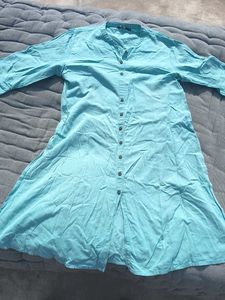 Blue Button-Down Dress