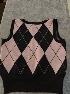 Argyle Knit Sweater Vest