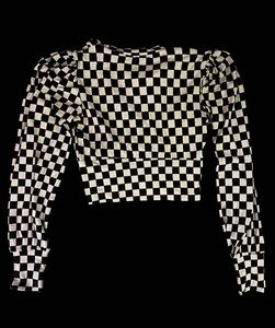 Checkered Wrap Crop Top