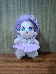 Cute Plush Doll with Purple Hair