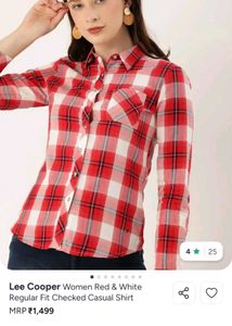 Lee Cooper Chic Red Plaid Flannel Shirt