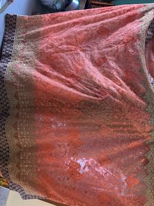 Beautiful Brand New Orange Net Saree
