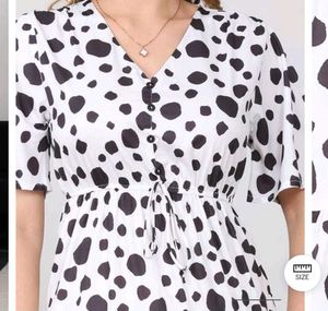 Chic Dalmation Print Midi Dress