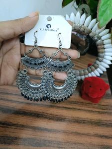 Elegant Oxidised Combo Jhumka Earrings
