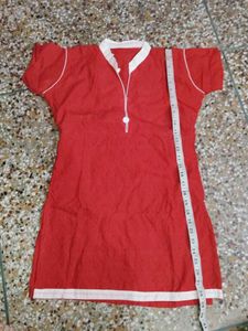Vibrant Red Cotton Kurta