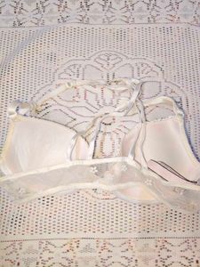 White Lace Bra with Strappy Detail