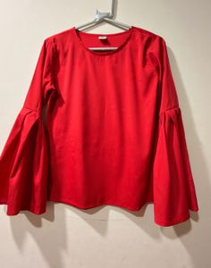 Viral Red Bell Sleeve Top