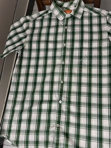 SCULLERS Green Plaid Half Hands Shirt