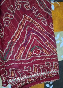 Maroon Bandhani Saree