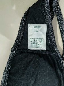 Imported Sparkly Black Halter Bikini Top