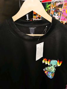 ALIEN UNISEX GRAPHIC PRINTED OVERSIZE TEE 🔥🔥
