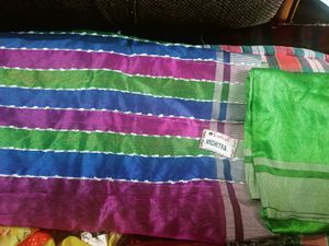 Beautiful Multicolour Saree With Free Gift