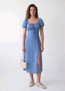 💙Blue Floral Print Midi Dress💙
